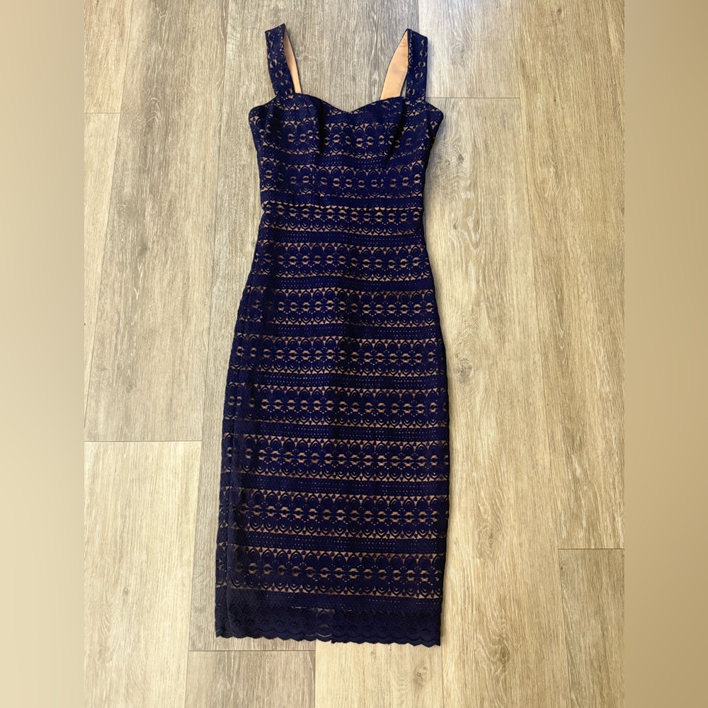 Dress the Population Navy Lace Dress XS